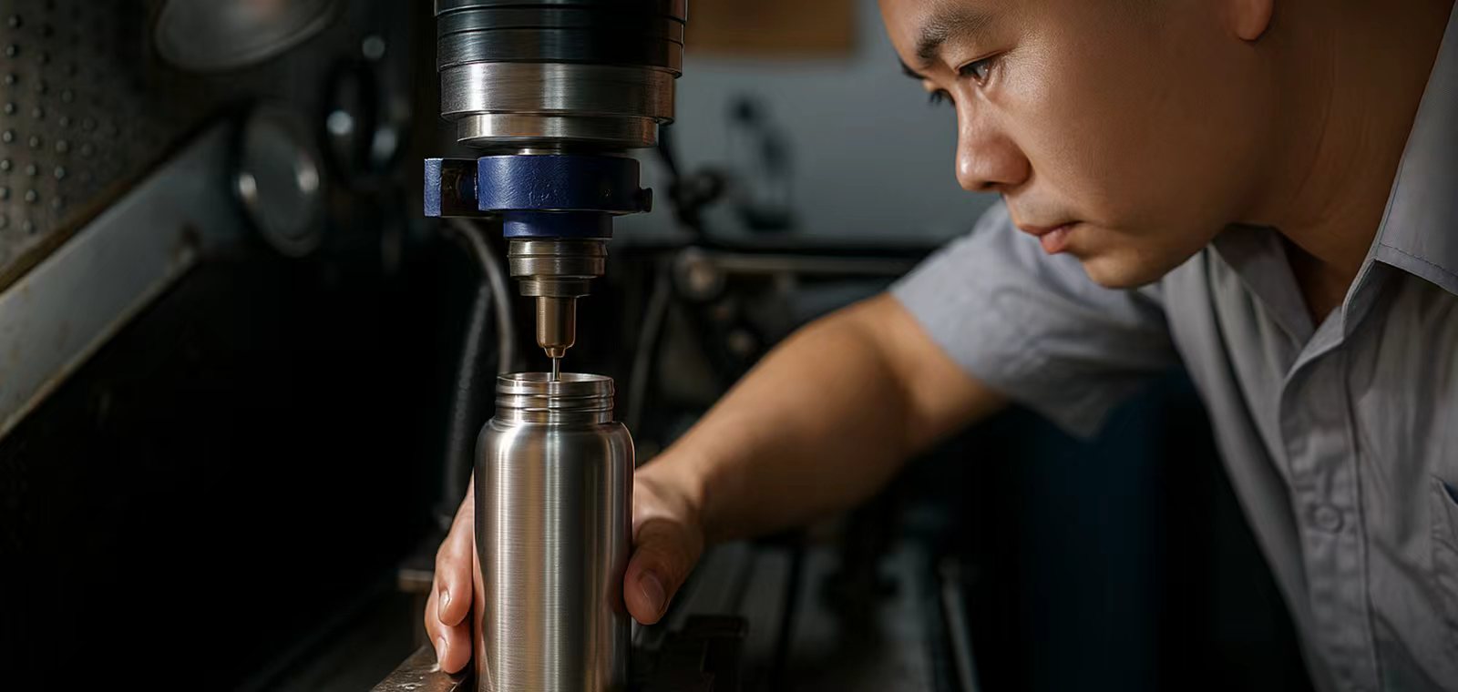 trial production of custom water bottles using precision manufacturing equipment